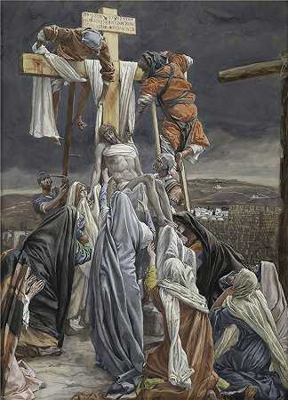 詹姆斯·天梭（James Tissot，法国画家）作品-从十字架上的下降（1886-1894）