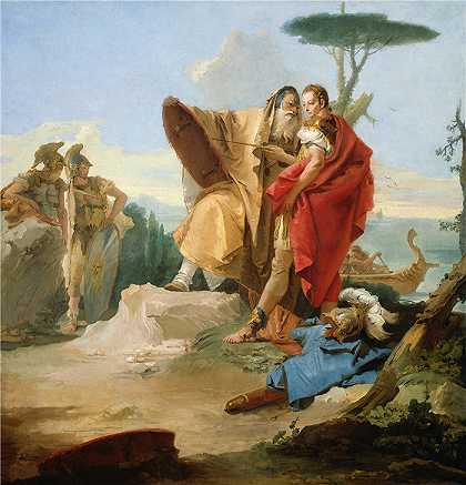 乔瓦尼·巴蒂斯塔·提埃波罗（Giovanni Battista Tiepolo，意大利画家）作品-里纳尔多和阿斯卡隆的魔法师 (1742)