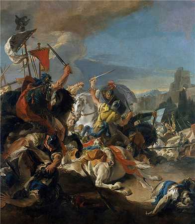 乔瓦尼·巴蒂斯塔·提埃波罗（Giovanni Battista Tiepolo，意大利画家）作品-韦尔塞莱战役（1725–29）
