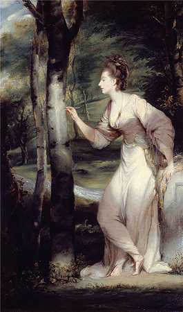 约书亚·雷诺兹（Joshua Reynolds，英国画家）作品-马里兰州的 Richard Bennett Llyod 夫人的肖像（18 世纪）