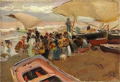 华金·索罗拉（Joaquin Sorolla，西班牙画家）作品-佩斯卡之旅（1908年）