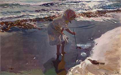 华金·索罗拉（Joaquin Sorolla，西班牙画家）作品-巴伦西亚海滩 (1907)