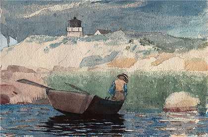 温斯洛·荷马 (Winslow Homer，美国画家)作品-船中的男孩，格洛斯特 (1880–1881)