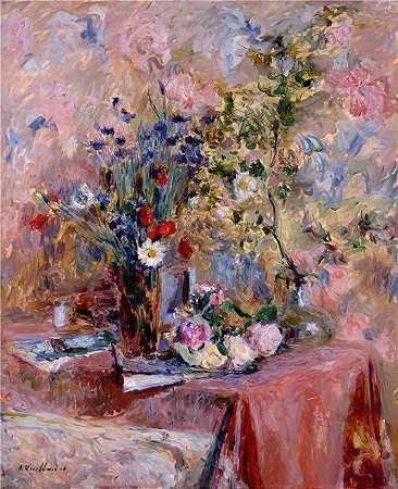 爱德华·维亚尔(Édouard Vuillard，法国画家)作品-鲜花 (1903)