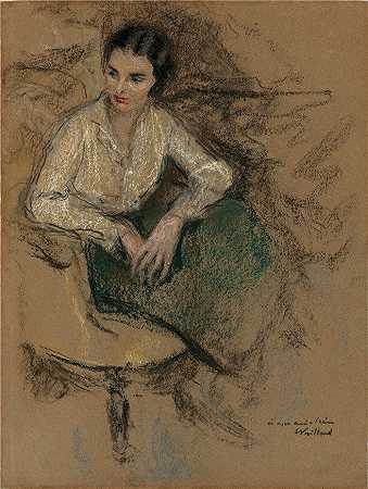 爱德华·维亚尔(Édouard Vuillard，法国画家)作品-艾琳·蒙塔内肖像（1931）