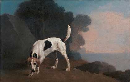 乔治·斯塔布斯（George Stubbs，英国画家）作品-嗅觉上的猎狐犬（约 1760 年）