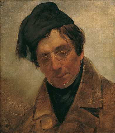 弗里德里希·冯·阿默林（Friedrich von Amerling，奥地利画家）作品 -雕塑家 Pompeo Marchesi (1836)