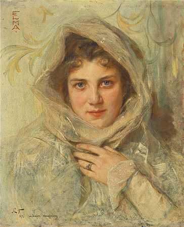 菲利普·亚历克修斯·德·拉斯洛 (Philip Alexius de László，匈牙利画家)作品-Wilhelmine Preetorius 的肖像（1896 年）