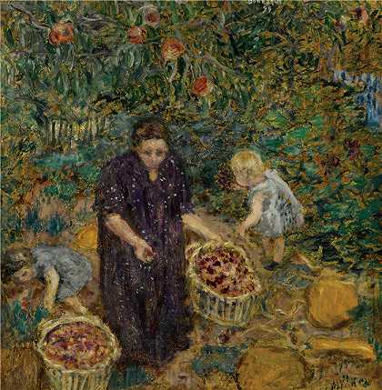 皮埃尔·邦纳德（Pierre Bonnard，法国画家）作品-水果聚会 (1899)