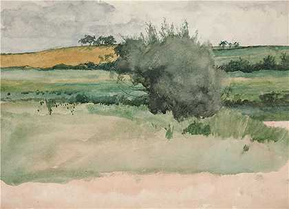艾德文·奥斯汀·艾比(Edwin Austin Abbey,美国画家)作品-景观 – 田野
