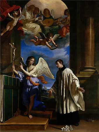 圭尔奇诺 （Guercino，意大利画家）作品-(圣阿洛伊修斯（路易吉）冈萨加的职业（约 1650 年）)高清油画