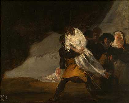 弗朗西斯科·德·戈雅 （Francisco de Goya y Lucientes，西班牙画家）作品-被绞死的僧侣（约 1810 年）