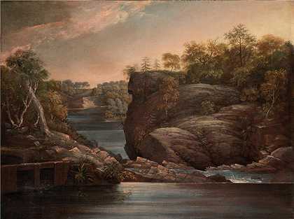 约翰·特朗布尔（John Trumbull，美国画家）-诺维奇瀑布（或诺维奇的扬蒂克瀑布）（1806 年）