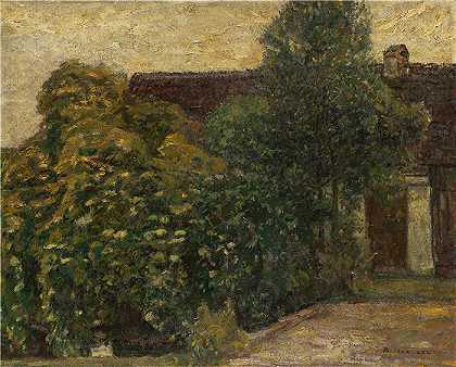 阿道夫·霍尔泽尔（Adolf Hölzel，德国画家）作品 -(房子前的树（1904）)