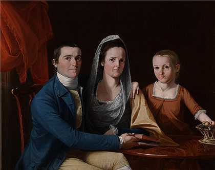 约翰·特朗布尔（John Trumbull，美国画家）-Jonathan Trumbull, Jr. 与 Trumbull 夫人 (Eunice Backus) 和 Faith Trumbul