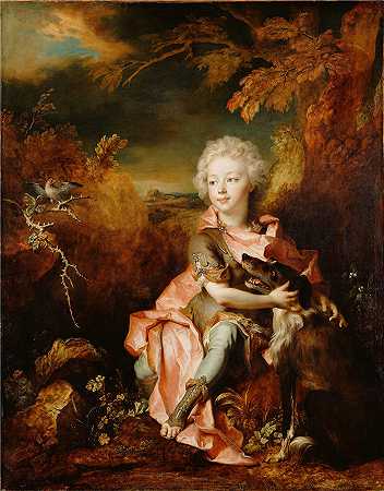 尼古拉斯·德·拉吉耶尔（Nicolas de Largillière，法国画家）作品-一个穿着化装的男孩的肖像 (1710–1714)