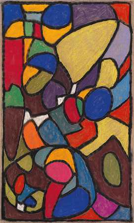 阿道夫·霍尔泽尔（Adolf Hölzel，德国画家）作品 -(彩色玻璃窗设计（1932）)