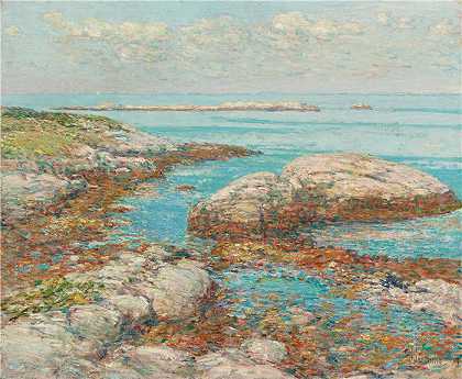 柴尔德·哈萨姆（Childe Hassam，美国画家）作品-(Appledore 的岩石，早上（1909 年）)