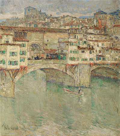 柴尔德·哈萨姆（Childe Hassam，美国画家）作品-(旧桥 (1897))