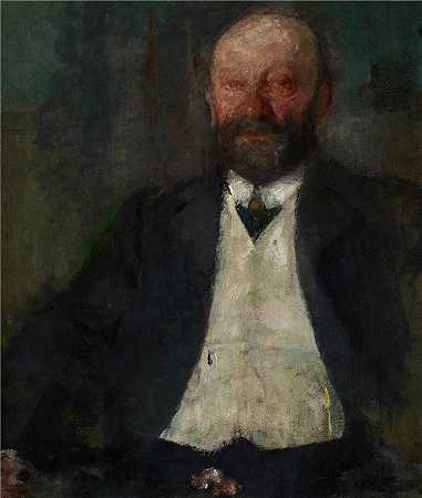 奥尔加·博兹南斯卡 (Olga Boznańska，波兰画家)-亚当·诺维纳·博兹南斯基 (Adam Nowina Boznański) 的肖像，艺术家的父亲（约 1903 年）