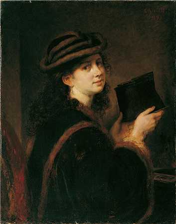 汉斯·卡农(Hans Canon，奥地利画家)-带立体镜的女孩 (1871)