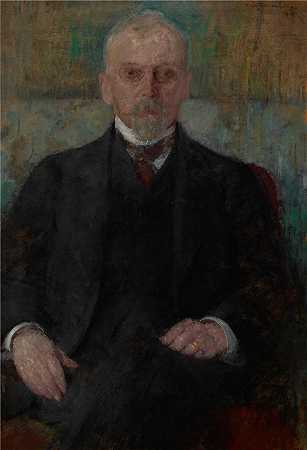 奥尔加·博兹南斯卡 (Olga Boznańska，波兰画家)-亨利克·显凯维奇的肖像 (1913)