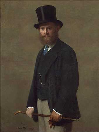 亨利·范汀·拉图尔（Henri Fantin-Latour，法国画家）作品-(爱德华·马奈 (1867))高清油画