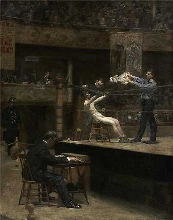 托马斯·埃金斯 (Thomas Eakins，美国画家)作品-(两轮之间（从 1898 年到 1899 年）)