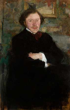 奥尔加·博兹南斯卡 (Olga Boznańska，波兰画家)-钢琴家安东尼·迪思教授的肖像 (1908)
