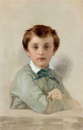 保罗·德拉罗什（Paul Delaroche，法国画家）-(菲利普-格雷戈尔·德拉罗什 (Philippe-Grégoire Delaroche) 的肖像，艺术家的小儿子 (1851))