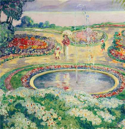 亨利·勒巴斯克（Henri Lebasque，法国画家）-(花园（1914-1915）)