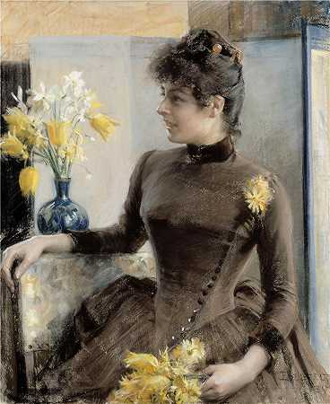 艾伯特·埃德菲尔特（Albert Edelfelt，芬兰画家）油画-( 巴黎人 (1885))