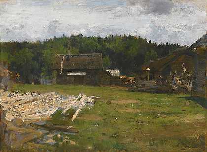 伊利亚·列宾（ Ilya Repin,俄罗斯画家）-(乌克兰楚格夫附近的森林（1877 年)