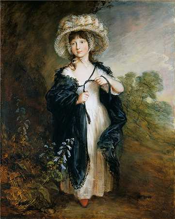 托马斯·庚斯博罗（Thomas Gainsborough，英国画家）-(伊丽莎白·哈弗菲尔德小姐（1780 年代初）)