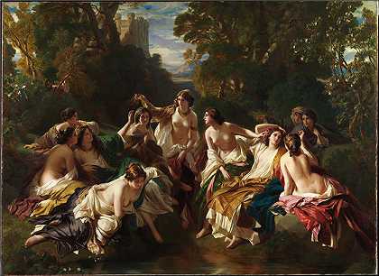 弗朗兹·萨维尔·温特豪德（Franz Xaver Winterhalter，德国画家）高清油画下载-(弗洛林达 (1853))