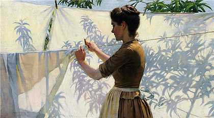 查尔斯·考特尼·柯伦(Charles Courtney Curran，美国画家)-(阴影 (1887))