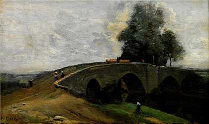 让·巴蒂斯特·卡米尔·柯罗（Jean-Baptiste-Camille Corot,法国画家）高清油画-(老桥)