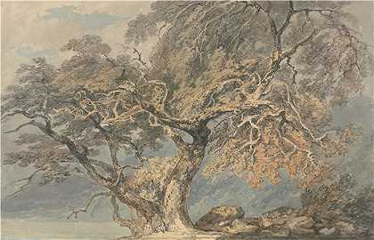 约瑟夫·马洛德·威廉·特纳（Joseph Mallord William Turner，英国画家）作品赏析-(一棵大树（约 1796 年）)