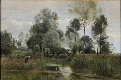 让·巴蒂斯特·卡米尔·柯罗（Jean-Baptiste-Camille Corot,法国画家）高清油画-(春天，索莱)