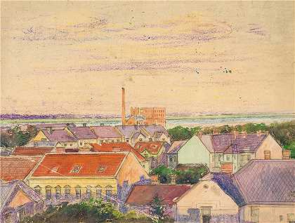 埃贡·席勒（ Egon Schiele，奥地利画家）-(城市景观 (1906))