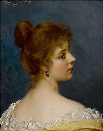尤金·冯·布拉斯 (Eugene von Blaas，意大利画家)-( 意大利美女 (1900))