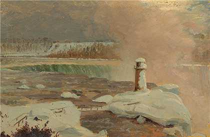 弗雷德里克·埃德温·丘奇（Frederic Edwin Church，美国画家）-(尼亚加拉河和雪中瀑布（1856 年）)