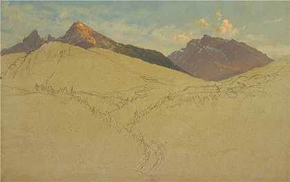 弗雷德里克·埃德温·丘奇（Frederic Edwin Church，美国画家）-(巴伐利亚贝希特斯加登附近的瓦茨曼（1868 年）)