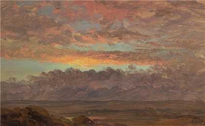 弗雷德里克·埃德温·丘奇（Frederic Edwin Church，美国画家）-(眺望纽约哈德逊河谷（约 1867 年）)