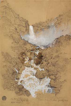 弗雷德里克·埃德温·丘奇（Frederic Edwin Church，美国画家）-(哥伦比亚波哥大附近的 Tequendama 瀑布（1853 年）)