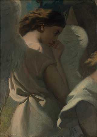 泰奥多尔·夏塞里奥（Theodore Chasseriau，法国画家）-(在橄榄园祈祷的天使（1840 年）)