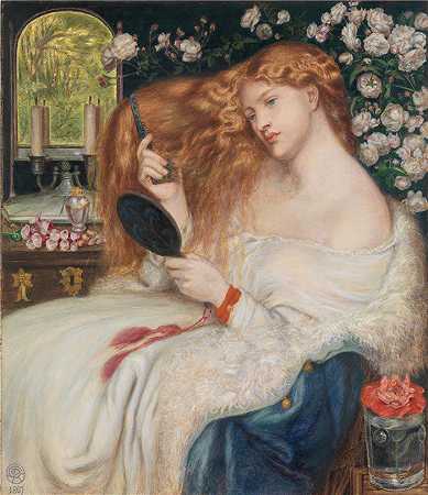 但丁·加布里埃尔·罗塞蒂（Dante Gabriel Rossetti，英国画家）作品 -(莉莉丝夫人 (1867))