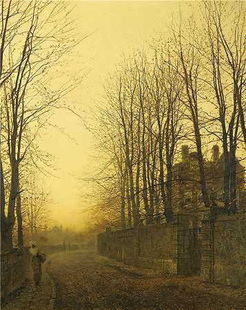 约翰·阿特金森·格里姆肖（John Atkinson Grimshaw，英国画家）-(晚秋（1886）)