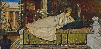 约翰·阿特金森·格里姆肖（John Atkinson Grimshaw，英国画家）-(古典室内的女士（1874）)