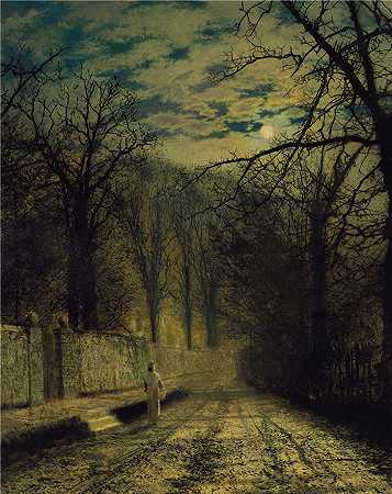 约翰·阿特金森·格里姆肖（John Atkinson Grimshaw，英国画家）-(月光街（1880）)